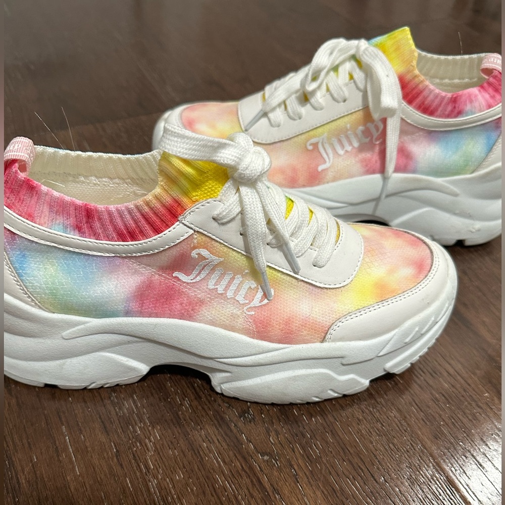 Juicy Couture X Forever 21 Collab Platform Tie Dye Sneakers womens 9